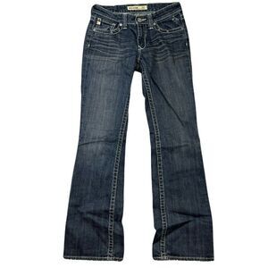 Women's Big Star Jeans Hazel Curvy Fit Size 26R Boot Cut Denim Thick Stitch